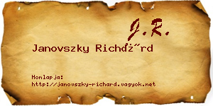 Janovszky Richárd névjegykártya