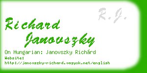 richard janovszky business card